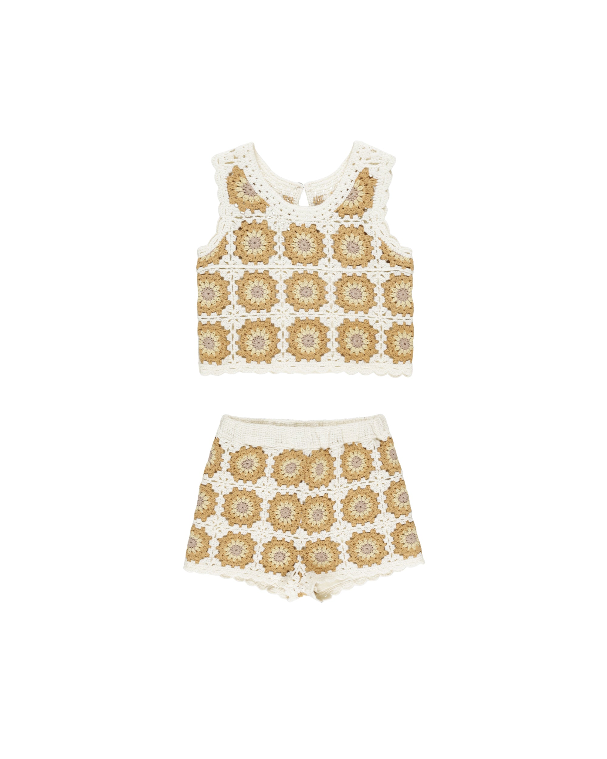 CROCHET TANK SET OF 2  - MARIGOLD DAISY