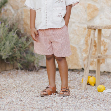 PERRY SHORT - POPPY GINGHAM