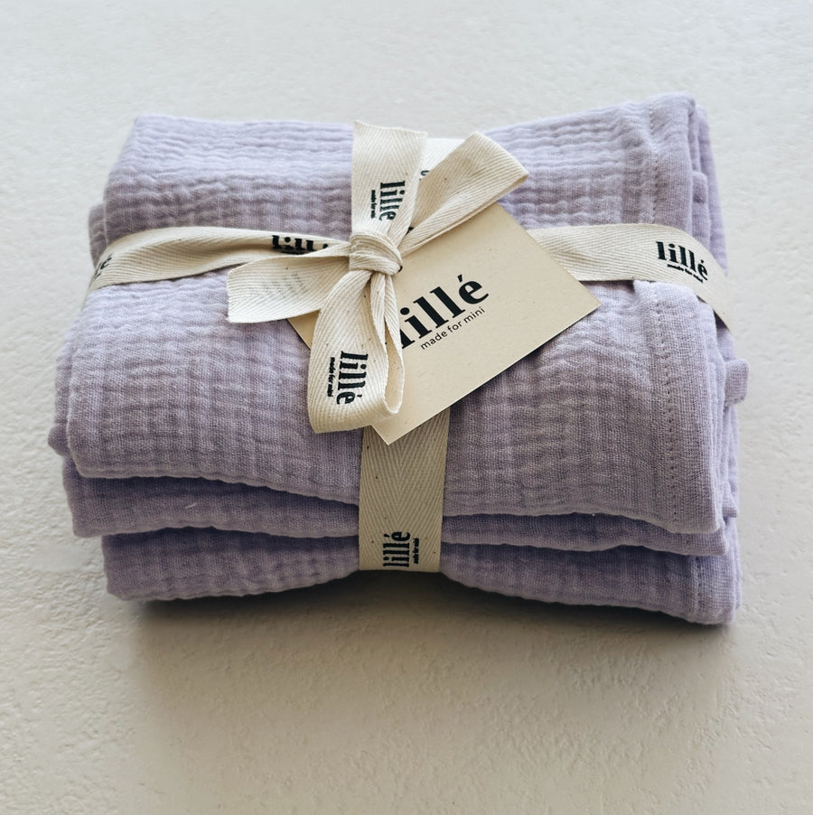 MUSLIN CLOTHS PACK - 3x  Lavender