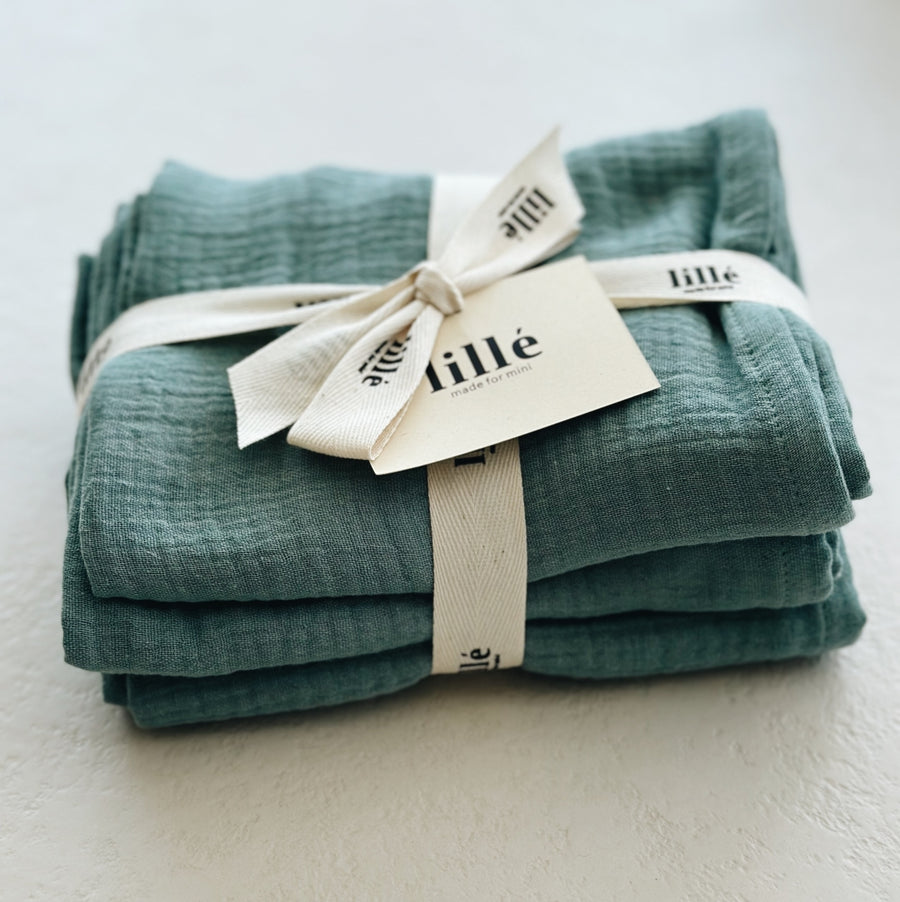 MUSLIN CLOTHS PACK - 3x Perfect Green