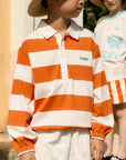 Stripes Knit Polo Sleeve Tee - KIDS