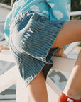Stripes Denim Shorts - KIDS