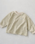 Soft Sweatshirt Olive Stripe - baby & kids