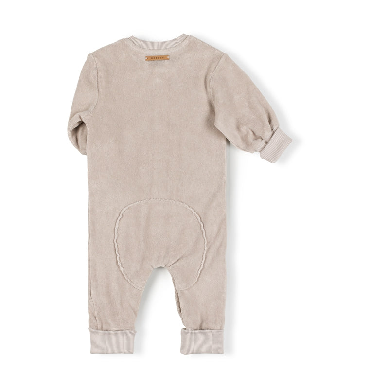 TERRY SNAP ONESIE - BEIGE