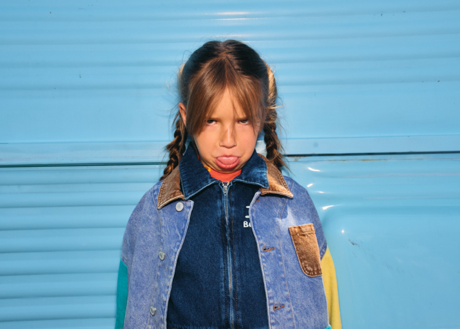 Color block denim jacket - Kids