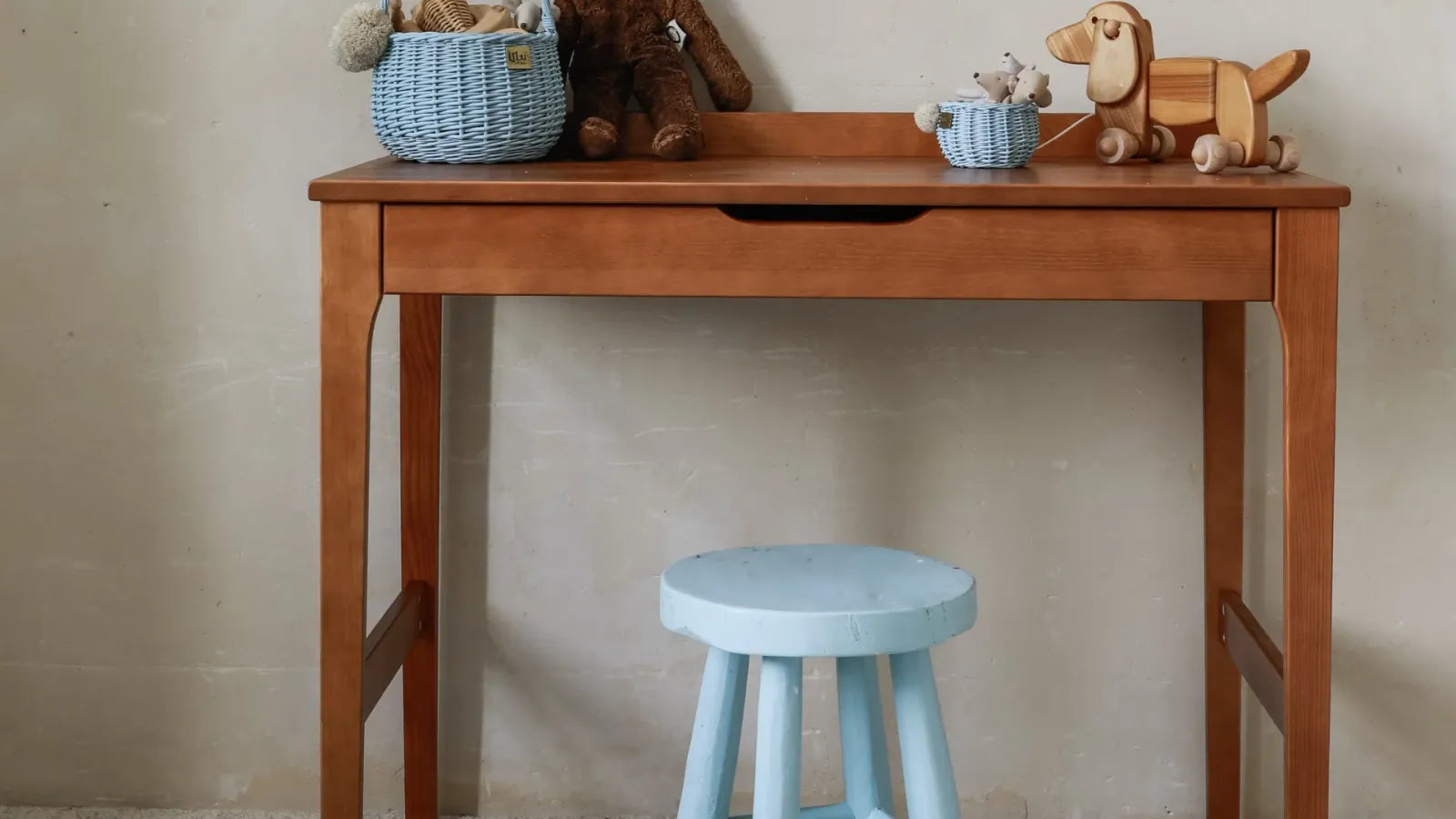 Kinderbureau met Lade - stardust vintage