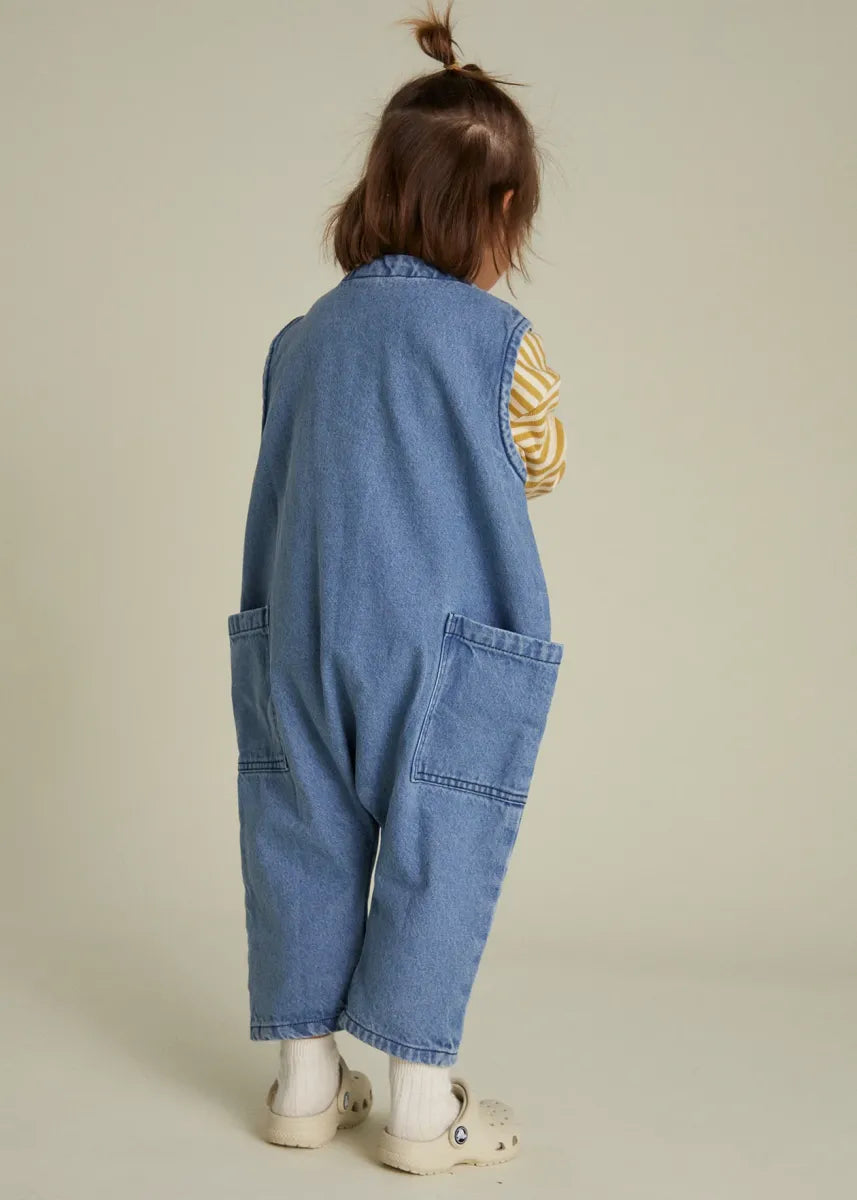 Wren Denim Sleeveless Overall