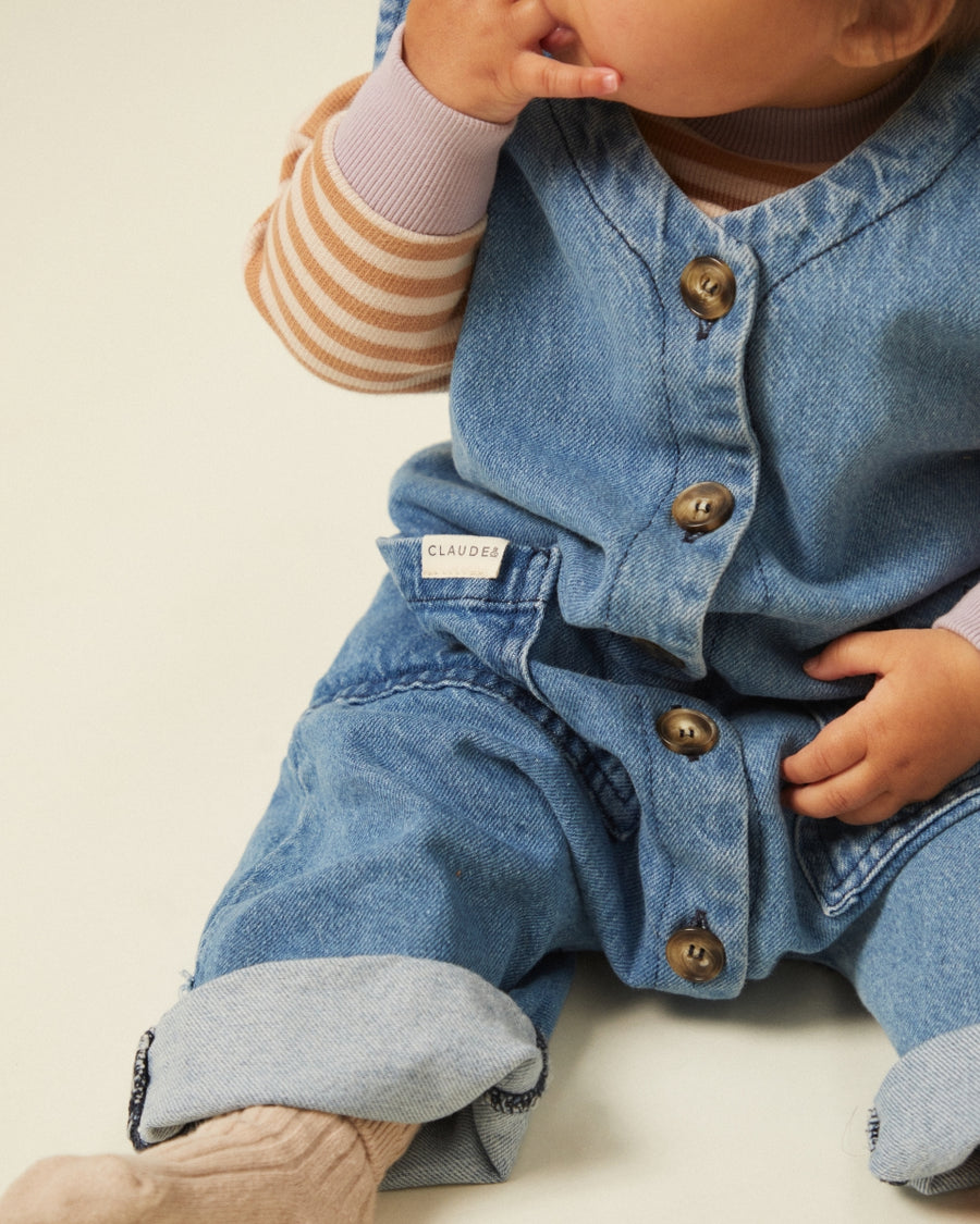 Wren Denim Sleeveless Overall