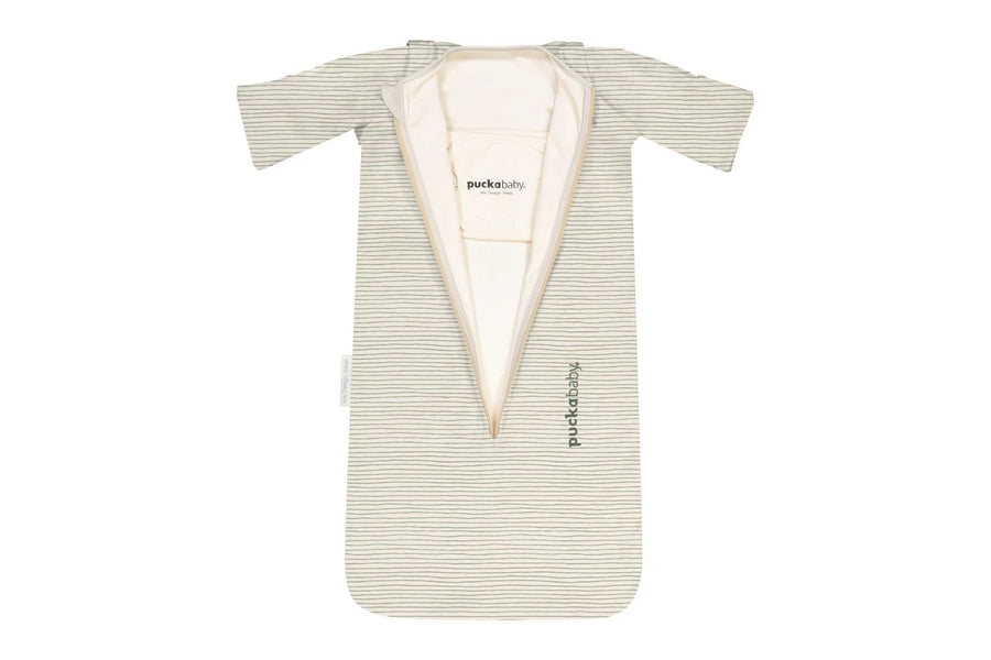 NEWBORN SLAAPZAK COTTON - 0-6m sage stripes