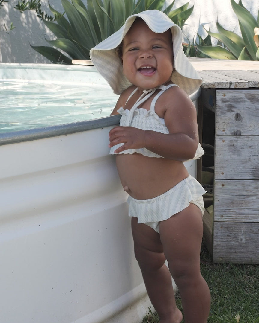 UPF 50+ SUN HAT - MINT STRIPE