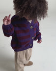 Eben Purple Stripe Cardigan