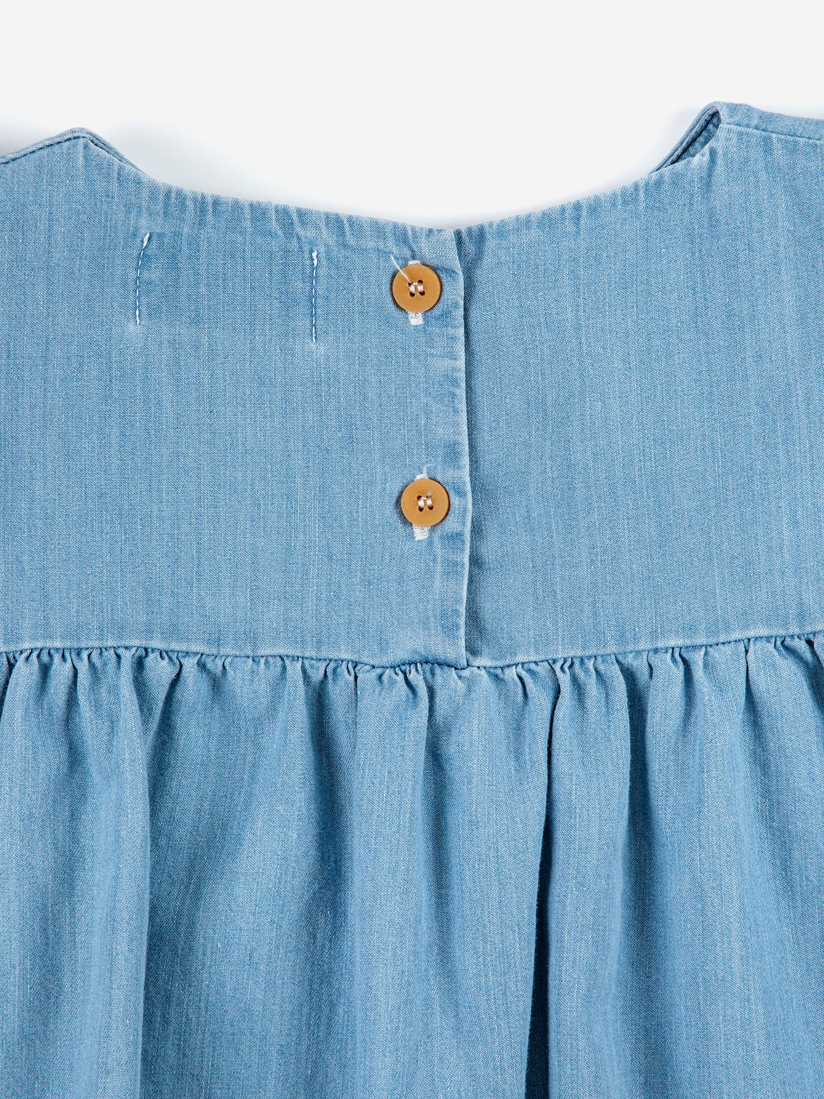 PELICAN RUFFLE WOVEN DRESS