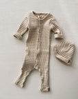 RIB BEANIE - Biscuit Stripe