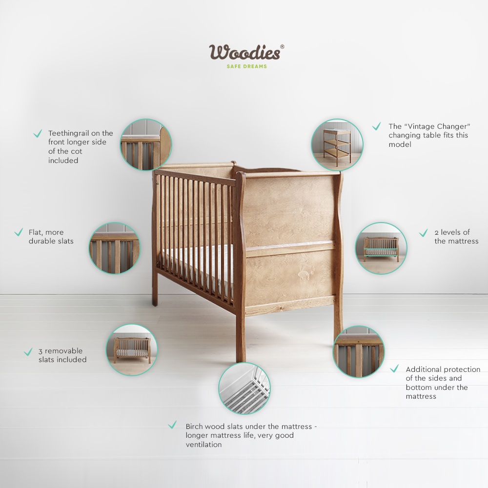 NOBLE VINTAGE COT - meegroei bed 140x70